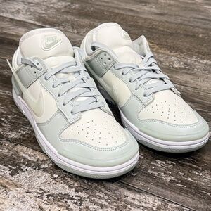 Nike Dunk Low Twist Sneakers‎ Shoes Light Silver Sail White Womens Size 7 NWT